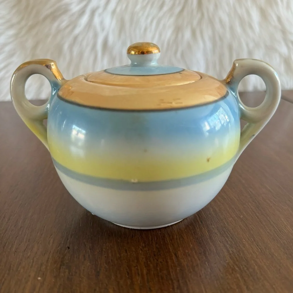 Vintage Lusterware Swan 3Pc Tea Set 1940’s 1950’s